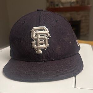New Era Genuine SF Giants Fitted Cap - Navy with White Logo